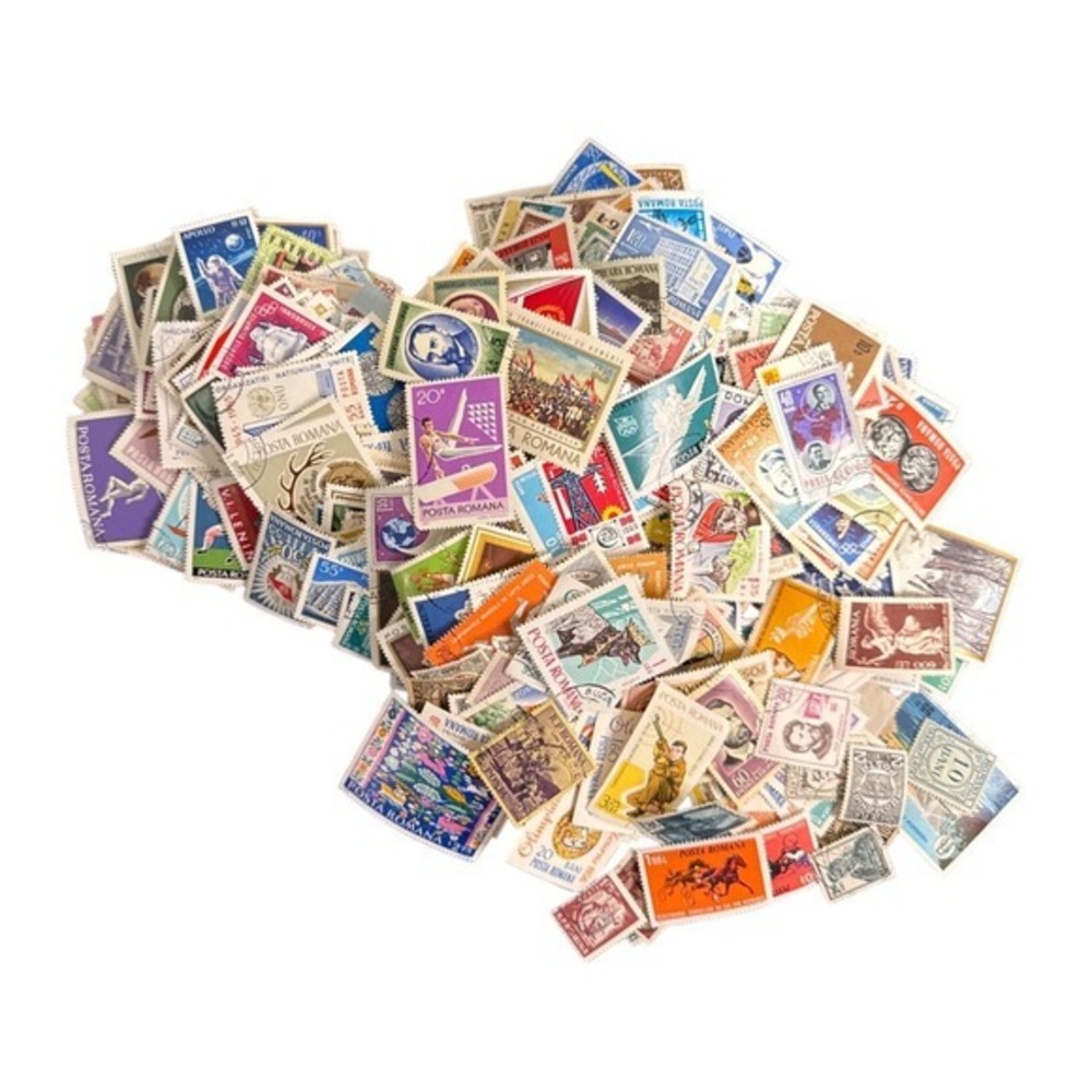 Vintage Romana Giant Lot of Random Cancelled Postage Stamps